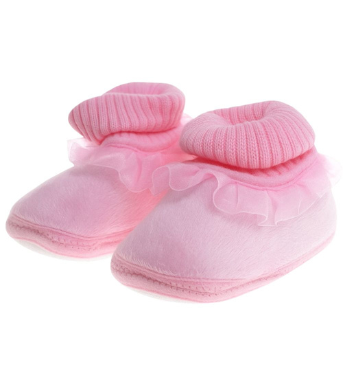 Różowe pluszowe kapcie dla niemowląt /H2 17568 MX2-5/