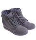Szare sneakersy damskie na koturnie /D1-1 12768 T397/