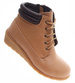 Kamelowe sznurowane botki na niskim koturnie /a10-2 +H2 16624 T7-38/