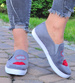 Zamszowe szare trampki slip on z ustami /G12-3 11961 S196/
