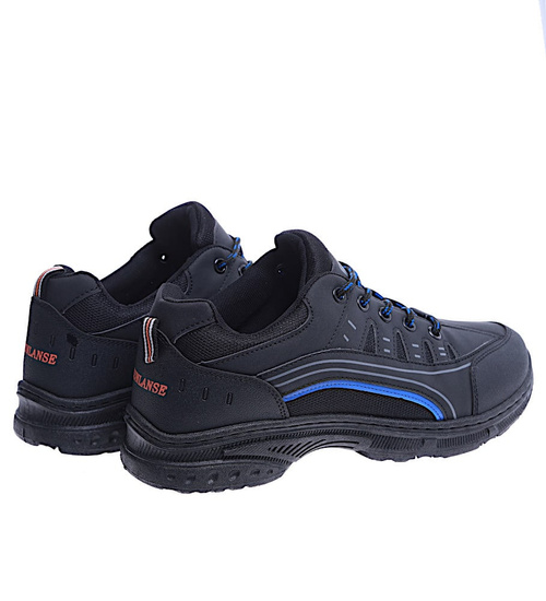 Czarne sportowe buty męskie trekkingowe /B1-1 14680 T430/