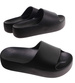 Czarne wodoodporne klapki plażowe na platformie /C1-3 17847 G182/