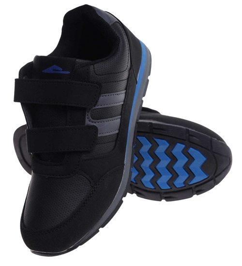 Czarne chłopięce buty sportowe na rzepy /F6-1 18115 T430/