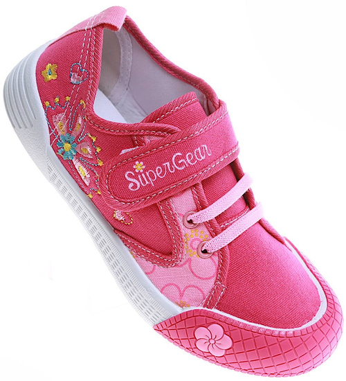 Dziewczęce różowe tenisówki na rzep /C2-1 16786 T132/