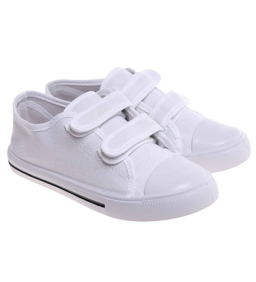 Białe tenisówki dla chłopca na rzepy /G3-1 18100 T189/