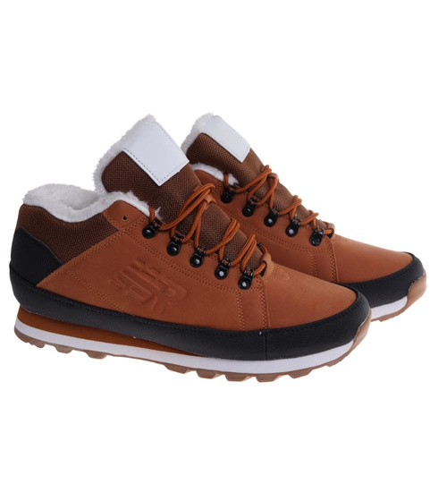 Ocieplane brązowe męskie buty trekkingowe ost458