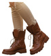 Brązowe wysokie botki trapery wiązane /A6-2 18505 T288/