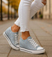 Niebieskie trampki sneakersy na niskim koturnie /i4-3 16614 T094/