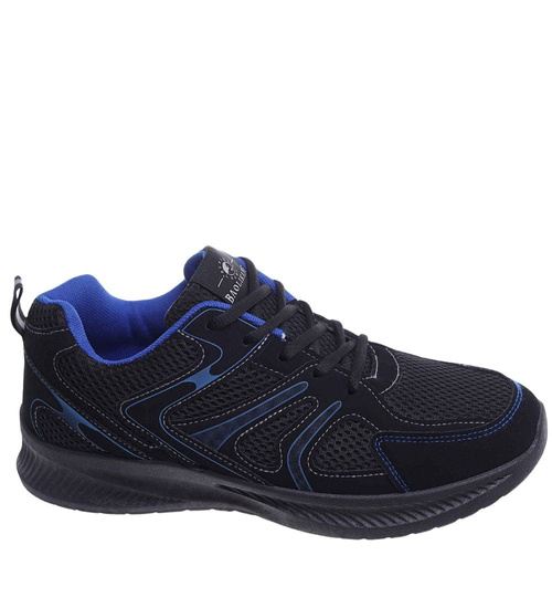 Sznurowane męskie buty sportowe Czarno granatowe /G13-3 18141 T370/