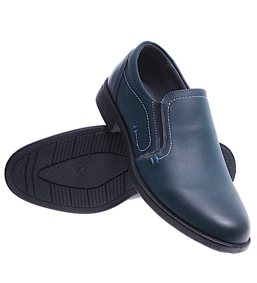 Wsuwane męskie półbuty turkusowe pantofle /B7-2 14662 T438/