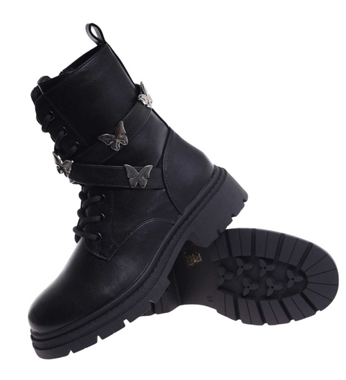 Czarne trapery damskie z ociepleniem /i5-2 18401 G381/