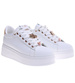 Białe sznurowane damskie trampki na platformie /B5-3 16211  T535/