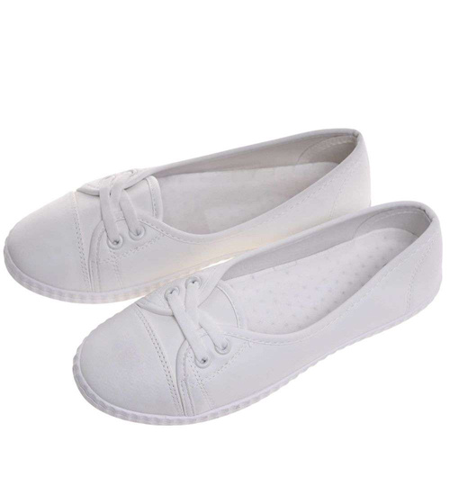 Wsuwane białe tenisówki damskie /G3-2 18835 T189/