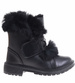 Zimowe czarne dziewczęce botki z futerkiem /B6-2 17106 T394/