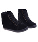 Czarne sneakersy damskie na koturnie /F4-2 18133 T397/