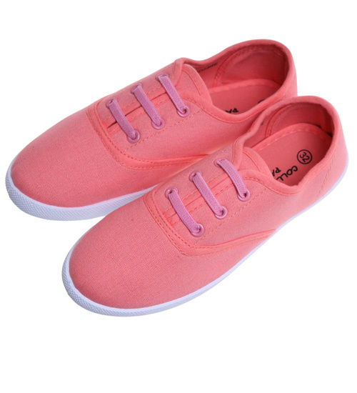 Różowe wsuwane tenisówki dziewczęce /C7-1 18056 T075/
