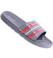 Basenowo plażowe klapki męskie Szaro czerwone /E6-1 15839 T131/