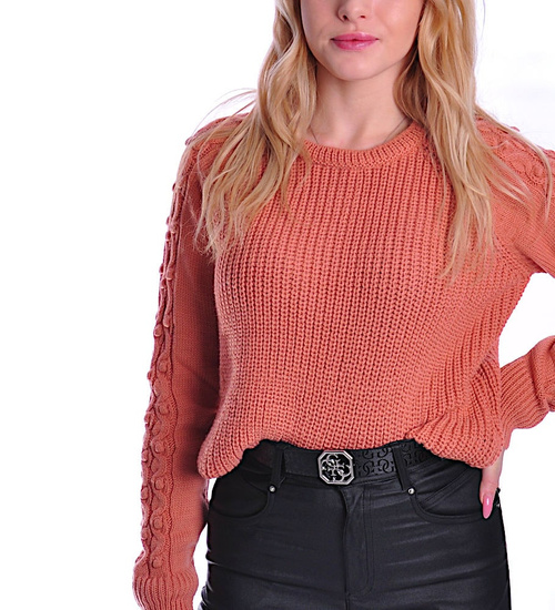 Gruby rudy sweter damski /C7-1 UB428 U1391/