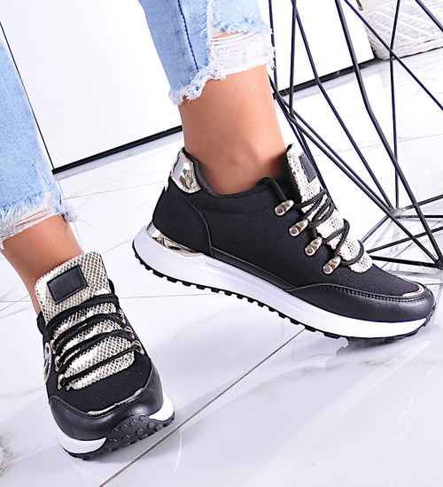 Modne damskie buty sportowe Czarne /C1-2 12349 T697/