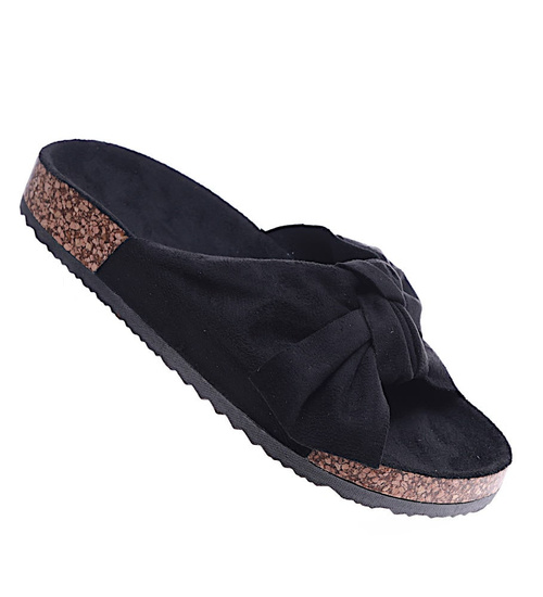 Czarne klapki damskie /F3-3 14463 T297/