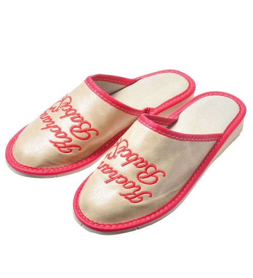 Skórzane kapcie PREZENT na Dzień Babci /E2-1 7377 S196/