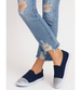 Wsuwane granatowe trampki dziewczęce slip on /D5-2 13683 T004/