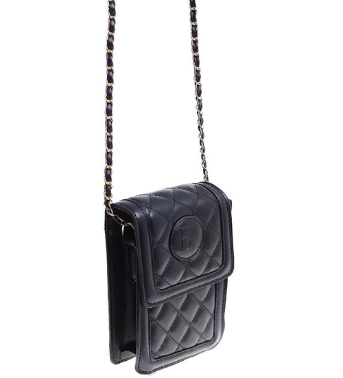 Czarna mała torebka listonoszka z łańcuszkiem /H2-K14 TB527  M235/