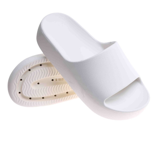 Białe wodoodporne klapki plażowe na platformie /D9-2 17846 G182/