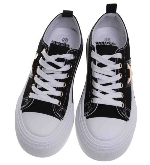 Czarne trampki na wysokiej platformie /B2-1 18788 W233/