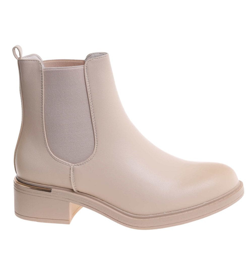 Beżowe botki sztyblety z ociepleniem /i6-4 18440 W280/