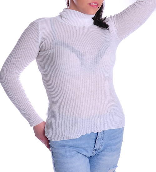 Biały golf damski /D3-1 UB309 T076/