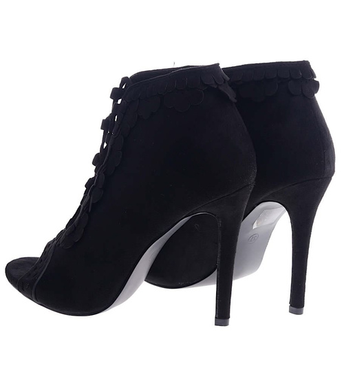 Czarne damskie sandały na szpilce /F3-2 13165 T298/