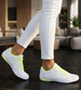 Biało zielone damskie buty sportowe /F6-3 14736 S242/