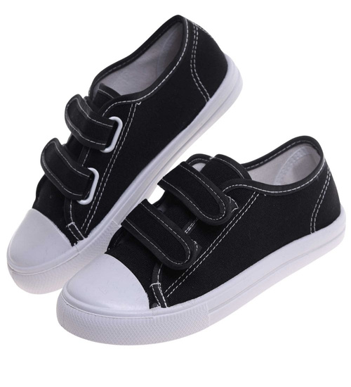 Czarne tenisówki chłopięce na rzepy buty do szkoły /E5-1 18101 T189/