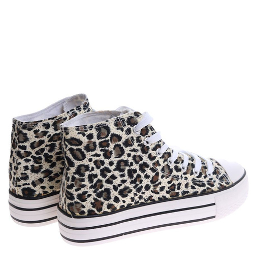 Wysokie trampki damskie na platformie Panterka /D9-2 16741 G9-84/