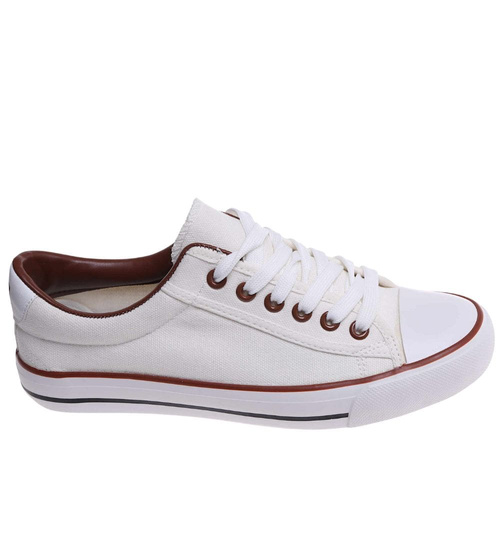 Klasyczne damskie trampki Białe /E2-3 14443 S143/