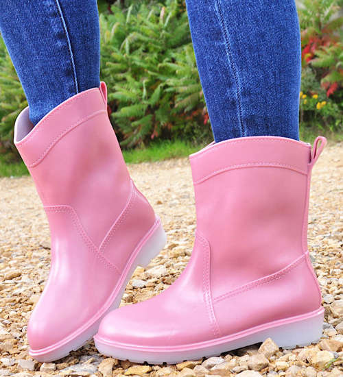 Różowe kalosze gumiaki damskie /F10-1 12740 T359/