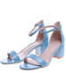 Niebieskie sandały na grubym obcasie /D5-3 14538 S246/