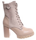 Damskie botki na obcasie Khaki /F9-1 18335 W305/