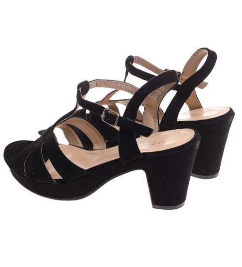 Sandały damskie Czarne sandały na platformie /B4-3 17843 G185/