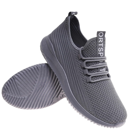 Wsuwane szare męskie sneakersy /E10-1 18004 GF285/
