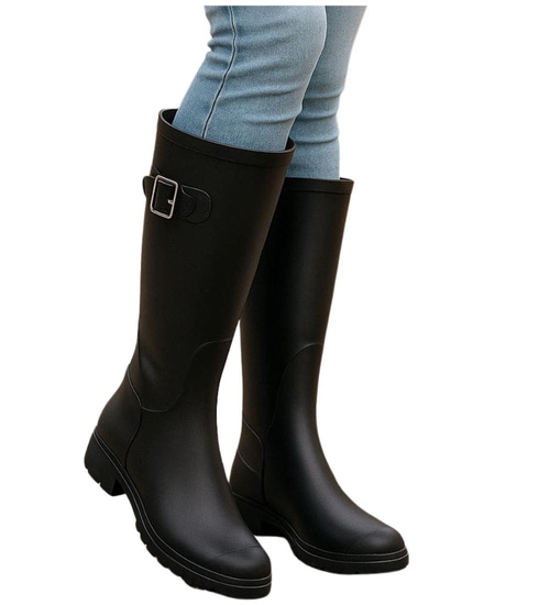 Wysokie czarne kalosze oficerki /C5-1+h2 13932 T363/