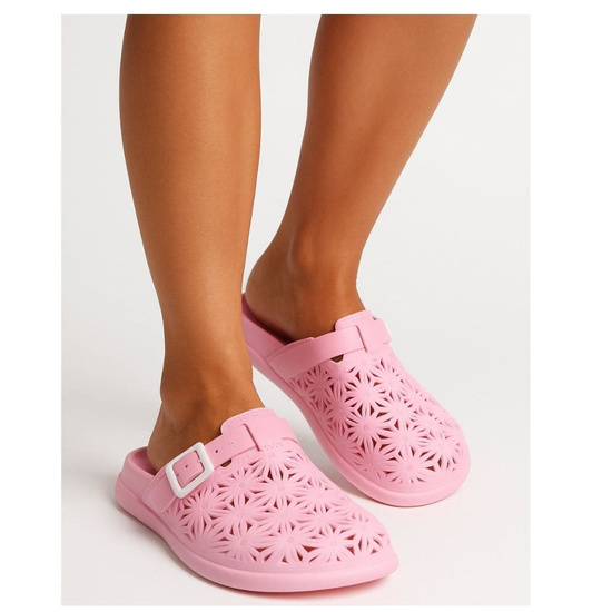 Klapki damskie Ażurowe różowe buty na plażę /H2 17854 G008/