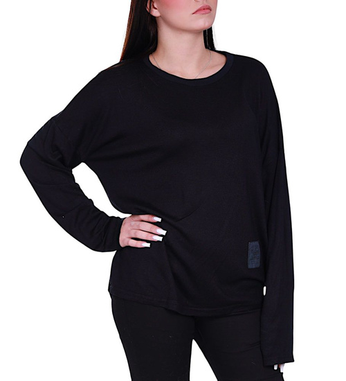 Czarna bluzka damska oversize /H UB818 S235/