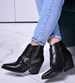 Czarne botki damskie na obcasie /D7-3 10590 T274/