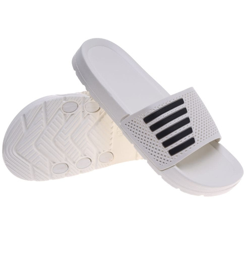 Klapki damskie na basen wodoodporne białe ażurowe /D8-1 18639 T187/