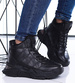 Zimowe czarne ocieplane trampki sneakersy na koturnie /E4-3 15397 T532/