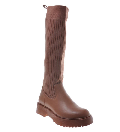 Damskie kozaki z elastyczną cholewką Camel /D4-1 9664 T30/