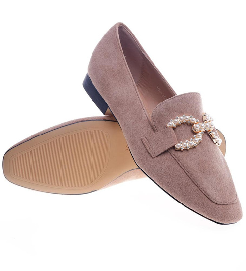 Zamszowe lordsy buty damskie /C6-2 13238 T348/