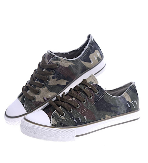 Sznurowane moro trampki damskie  /F3-2 13474 T199/